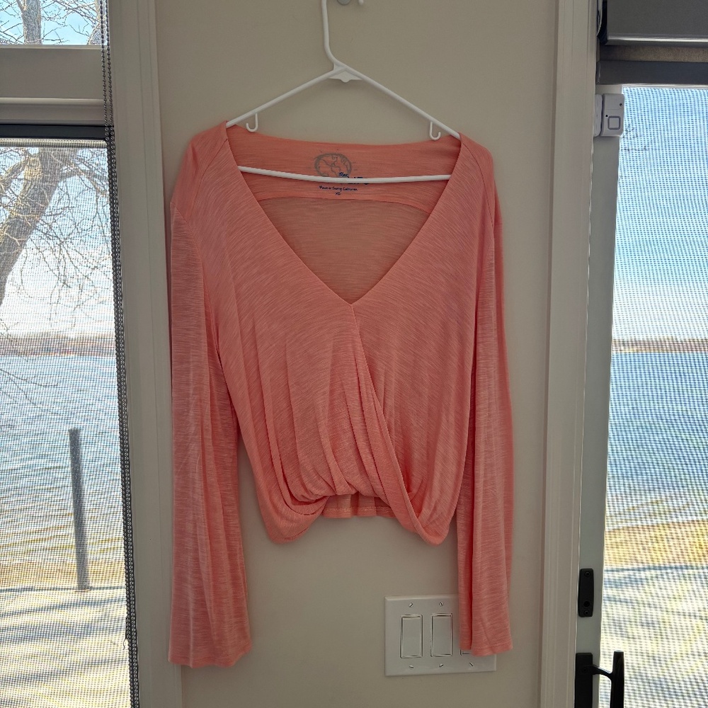 Blue Life peach pink blouse